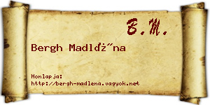 Bergh Madléna névjegykártya